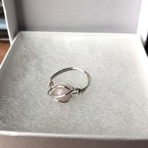 Handmade ring with light pink bead